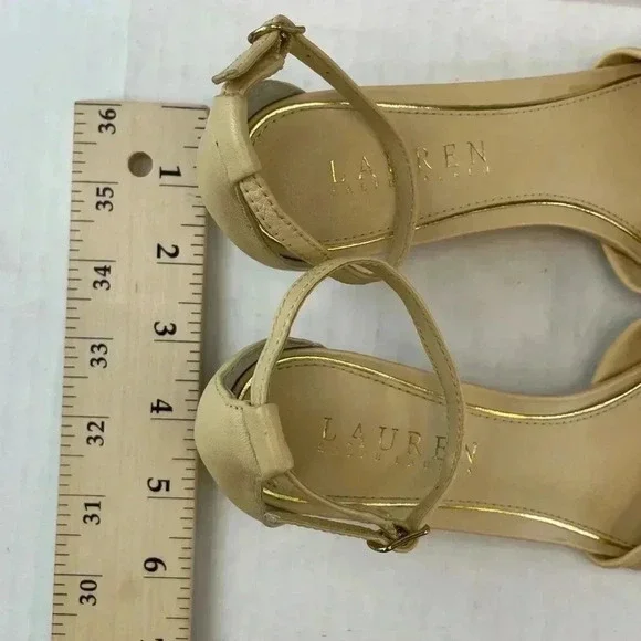 Ralph Lauren Cream color wedge sandals size 5B - Picture 9 of 11